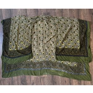 Green Floral High Low Kimono Wrap UO